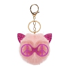 Cat Polyester Furry Pom-Pom Keychain for Women PW-WG2D274-04-1