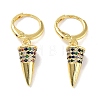 Real 18K Gold Plated Brass Dangle Leverback Earrings EJEW-L269-029G-1