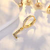 Brass Micro Pave Clear Cubic Zirconia Hoop Earrings WGE85EC-12-1