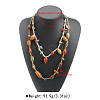 Handmade Porcelain Barrel Beads Jute Cord Double Layer Necklaces for Women WGBAB4D-01-2