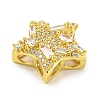 Rack Plating Brass Micro Pave Clear Cubic Zirconia Slide Charms ZIRC-I065-01A-G-2