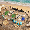 2Pcs 2 Styles 304 Stainless Steel & Brass Charm Bracelets KD3071-3-1
