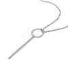 TINYSAND Key 925 Sterling Silver CZ Pendant Necklaces TS-N342-S-3