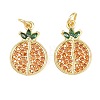Brass Micro Pave Cubic Zirconia Charms KK-C250-03B-1