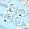 Natural Sea Shell Square Heishi Beads Dangle Earrings and Bracelets SJEW-JS01388-3