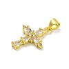 Rack Plating Brass Micro Pave Cubic Zirconia Pendants KK-C074-32G-02-2