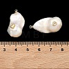 Brass & Pearl Micro Pave Cubic Zirconia Pendants KK-H259-13C-G01-3