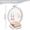 Retro Round Wooden Lace Fabric Earring Display Stands EDIS-WH0029-82-2