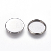 Tarnish Resistant Flat Round 304 Stainless Steel Plain Edge Bezel Cups Y-STAS-S028-29-2