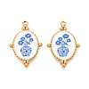304 Stainless Steel Enamel Pendants STAS-OY002-91G-02-1