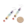 Chakra Theme Natural & Synthetic Mixed Gemstone Beaded Long Dangle Earrings EJEW-TA00111-4