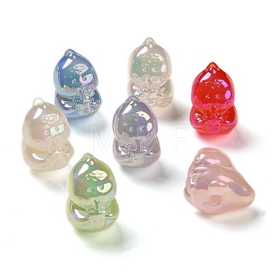 Luminous UV Plating Rainbow Iridescent Acrylic Beads PACR-E002-07-1