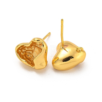 Rack Plating Brass Studs Earrings Finding KK-T072-14G-1