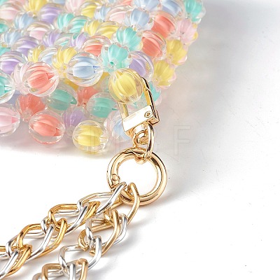 Transparent Acrylic Bead in Bead Woven Bags AJEW-BA00091-1