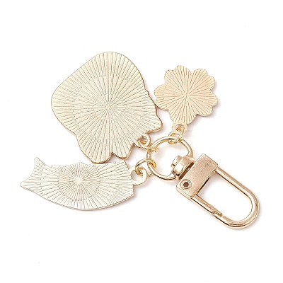 Fortune Cat Fish Flower Alloy Enamel Pendant Decorations AL-CJEB47-01-1