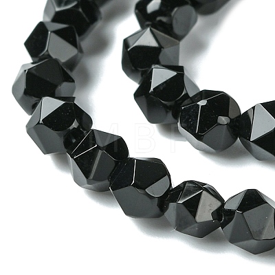 Natural Black Onyx Beads Strands G-K066-13-6mm-1