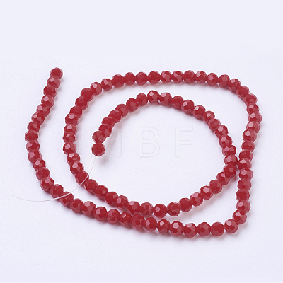 Faceted(32 Facets) Round Glass Beads Strands X-EGLA-J042-4mm-25-1