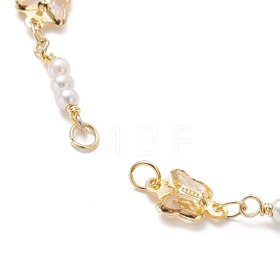 Handmade Butterfly Brass Link Chain Bracelet Making AJEW-JB01150-18-1