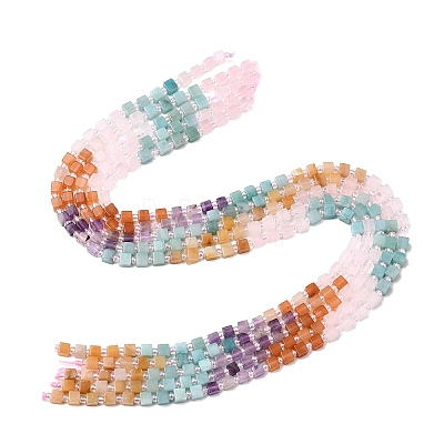 Natural Rose Quartz & Red Aventurine & Amethyst & Yellow Aventurine & Dyed White Jade Beads Strands G-H333-03B-1
