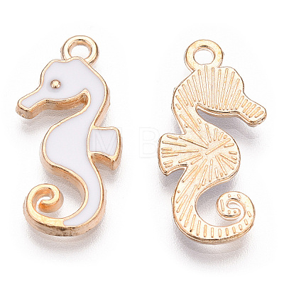 Sea Horse Alloy Enamel Pendants ENAM-Q033-38B-1