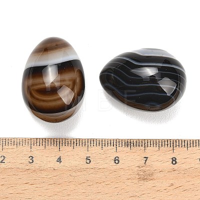 Natural Black Banded Agate(Dyed & Heated) Egg Stone GG-L654-H02-10-1