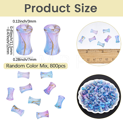 800Pcs Transparent Acrylic Beads OACR-PA0001-98B-1