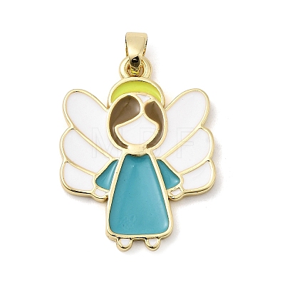 Brass Enamel Pendants KK-L262-10G-02-1