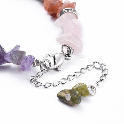 Chip Natural & Synthetic Mixed Stone Bracelets X-BJEW-JB04394-1