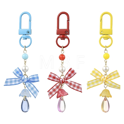 2Pcs Bowknot Plastic Pendant Decorations HJEW-YW00272-01-1