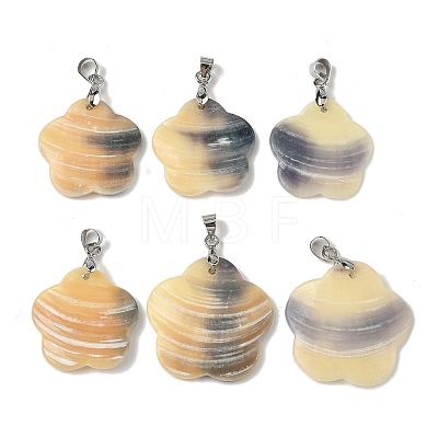 Natural Scallop Shell Pendants SHEL-K006-56P-1
