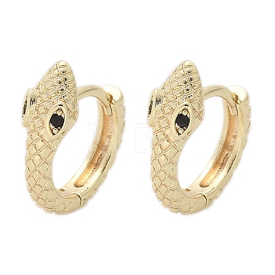 Brass Cubic Zirconia Hoop Earrings EJEW-Q014-08G-1