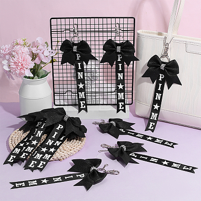 12Pcs Polyester & Rhinestone Keychains KEYC-PH0002-42A-1