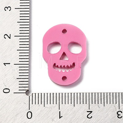 Skull Opaque Acrylic Connector Charms OACR-B027-02B-1