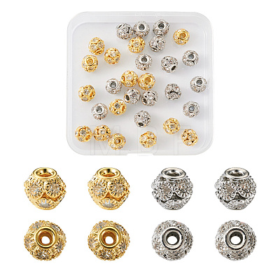 Craftdady 30 Pcs 2 Colors Brass Beads RB-CD0001-02-1