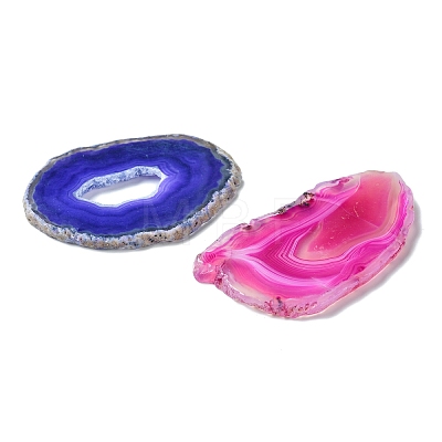 Mixed Electroplate Gemstone Natural Dyed & Heated Agate Slices G-L138-06-1
