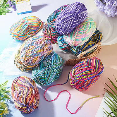 Light Gradient Segment Dyed Polyester Yarn DIY-TADJ0002-005K-1