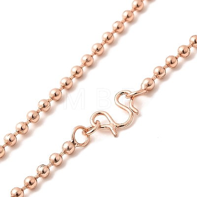 1.5mm Rack Plating Brass Ball Chain Necklaces for Women Men MAK-L044-63RG-1