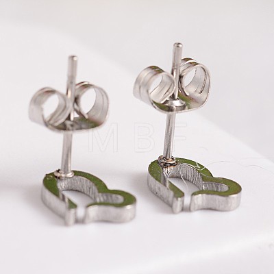 Heart 304 Stainless Steel Stud Earrings X-EJEW-F0072-13-1