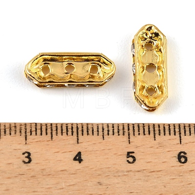 Brass Crystal Rhinestone Spacer Bars RB-T019-01C-G-1