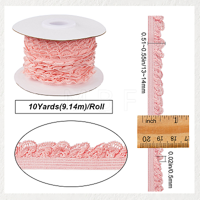 10 Yards Polyester Elastic Lace Trim SRIB-WH0011-121D-1