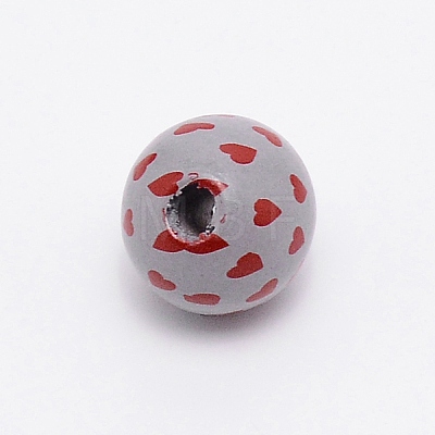 Printed Natural Wood Beads WOOD-TAC0007-59C-1