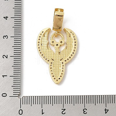 Brass Micro Pave Cubic Zirconia Pendants KK-U047-09G-1