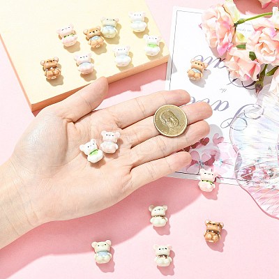 16Pcs 8 Colors Handmade Porcelain Beads PORC-CJ0001-53-1