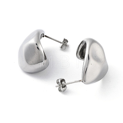 304 Stainless Steel Twist Teardrop Stud Earrings EJEW-D095-06P-1