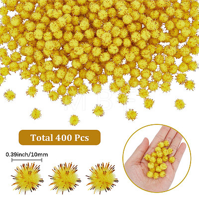 400Pcs Handmade DIY Doll Craft Pom Pom Balls FABR-SC0001-01A-03-1