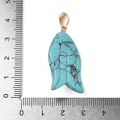 Synthetic Turquoise Carved Pendants G-Z084-01G-05-1