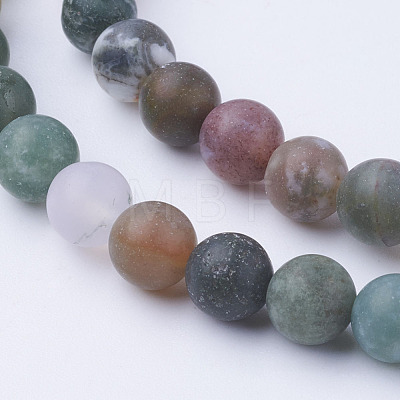 Natural Indian Agate Bead Strands G-G735-01F-6mm-1