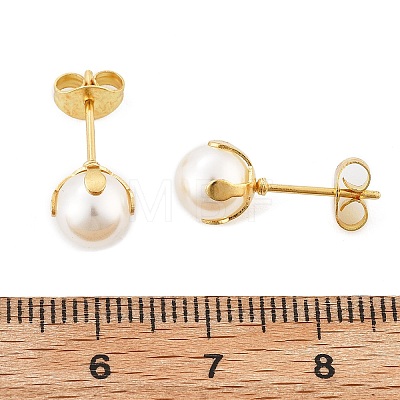304 Stainless Steel Stud Earrings EJEW-I229-01G-C-1