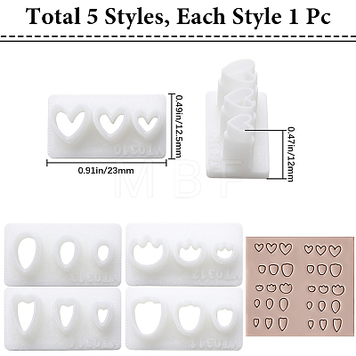 5Pcs 5 Styles Petal Resin Clay Cutters DIY-CP0010-35-1