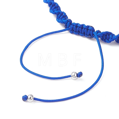 Natural White Moonstone & Lapis Lazuli & South Africa Sodalite & Dyed Quartz Round Beads Braided Bead Bracelets for Women BJEW-JB12917-06-1